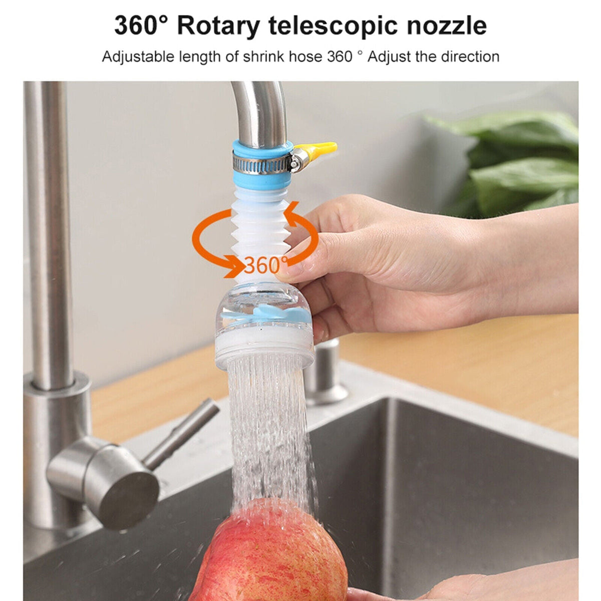 360° Rotating Tap Extender – Kitchen Sink Faucet Attachment