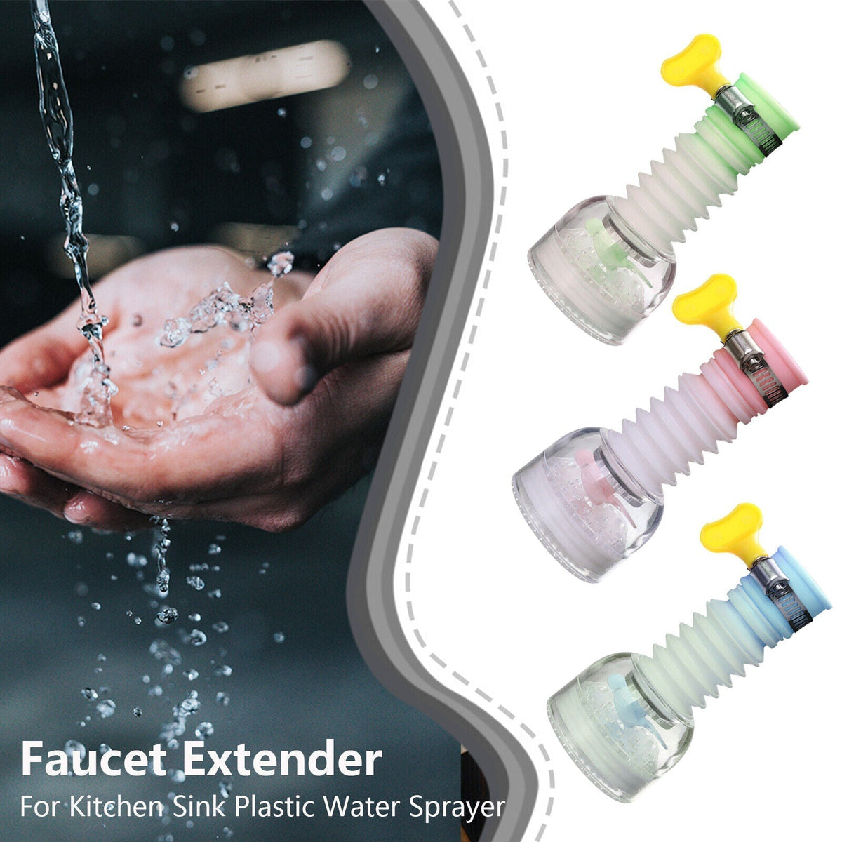 360° Rotating Tap Extender – Kitchen Sink Faucet Attachment
